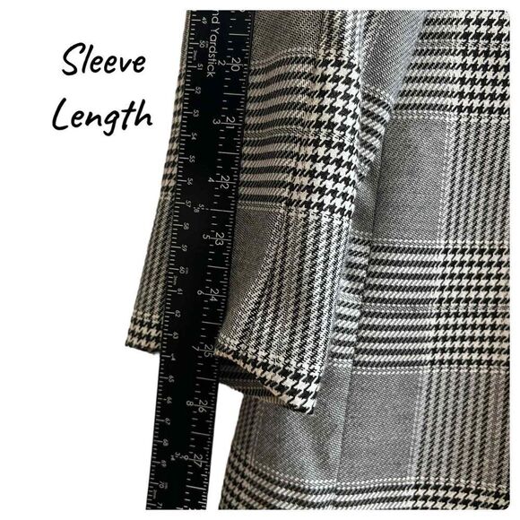 Bardot Gray Monochrome Glenchek Belted Double Breasted Trench Coat Size 6 Medium - Picture 8 of 15